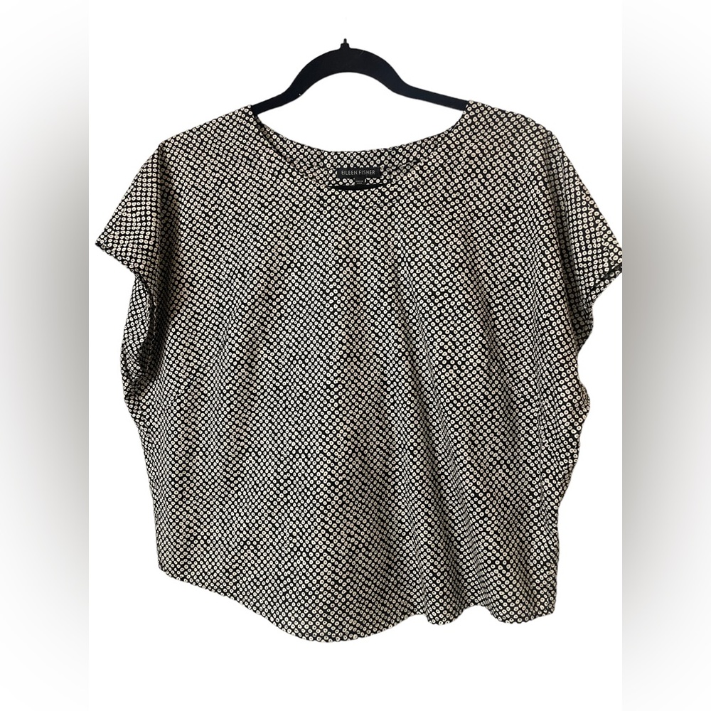 Eileen Fisher cotton top, size small with a hidden pleat at the back.